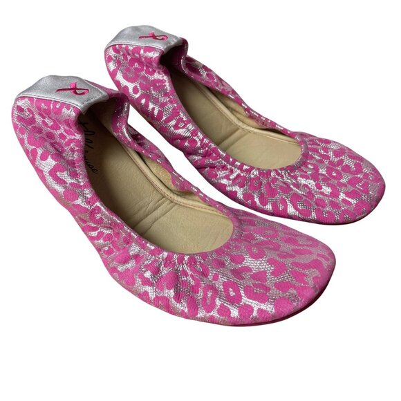 The Storehouse Flats Louise Leppy Ballet Leather Animal Print Breast Cancer 9 - Picture 1 of 6